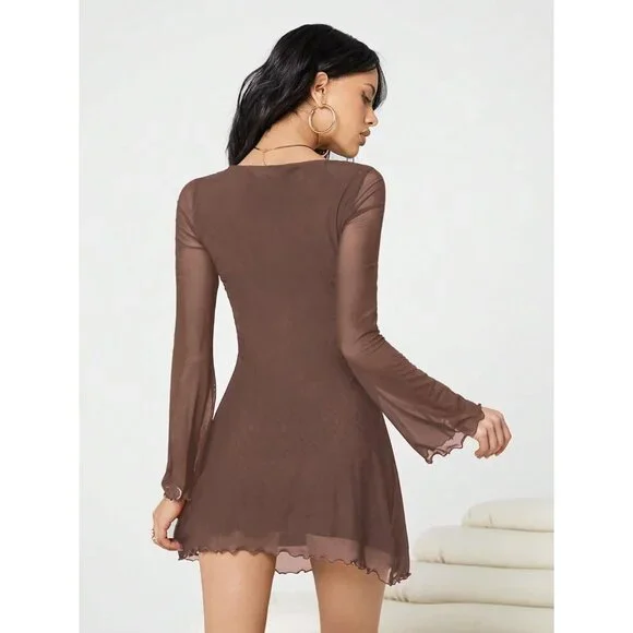 chinese dress ladies Lukea Long Sleeve Mini Dress | Navy | Womens main image 1